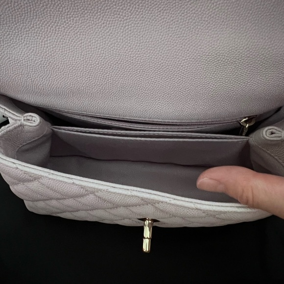 RARE 20A 2020 Chanel lilac mini coco handle pink shoulder bag - Picture 14 of 15